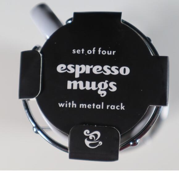 Fall Espresso Mugs with Metal Rack Set of Four - Picture 3 of 4